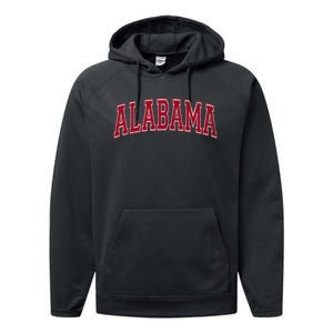 STATE OF ALABAMA VARSITY STYLE TEXT BAMA PRIDE STATE FLAG Performance Fleece Hoodie