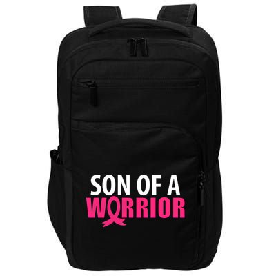 Son Of A Warrior Pink Ribbon Breast Cancer Awareness Gift Impact Tech Backpack