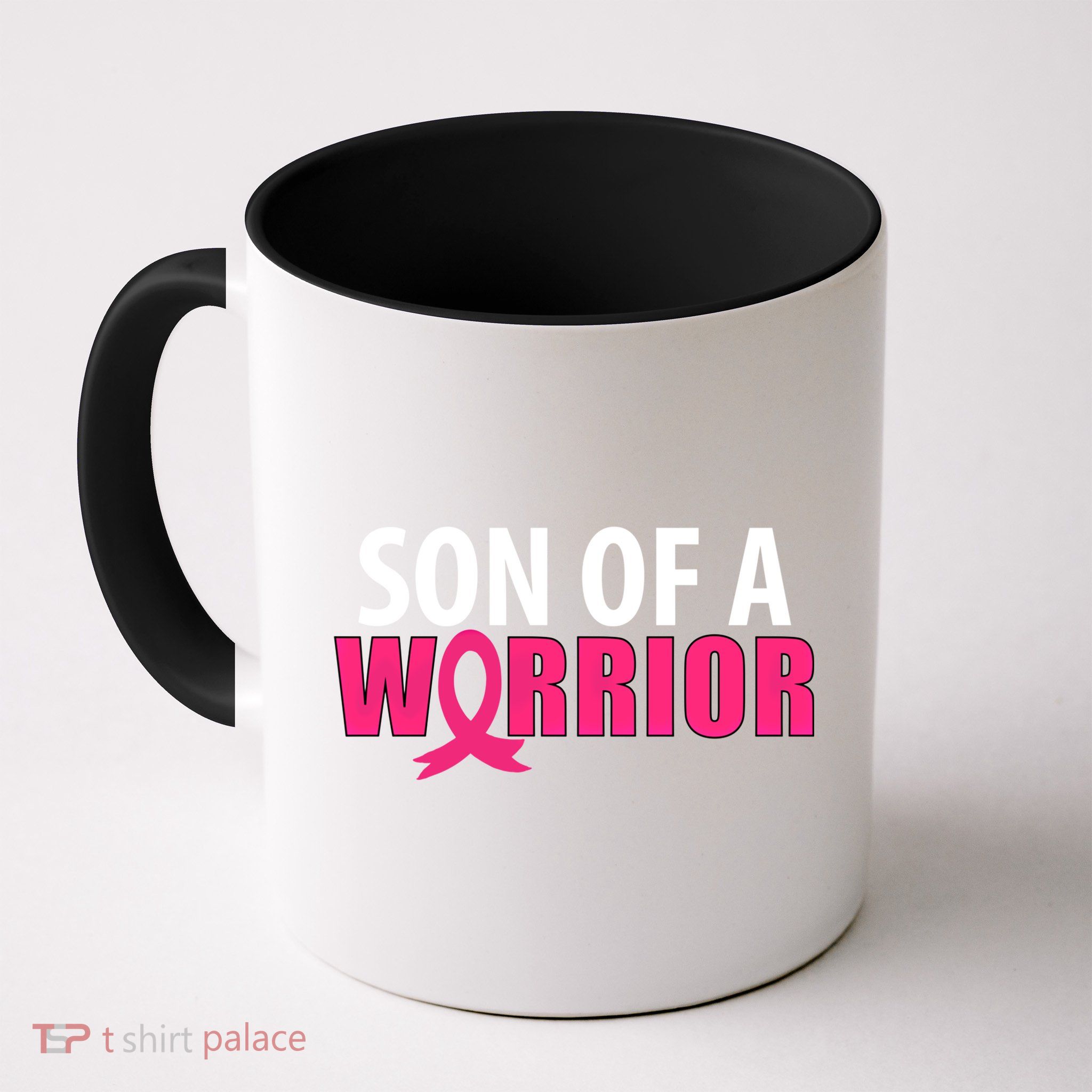 Son Of A Warrior Pink Ribbon Breast Cancer Awareness Gift Mug