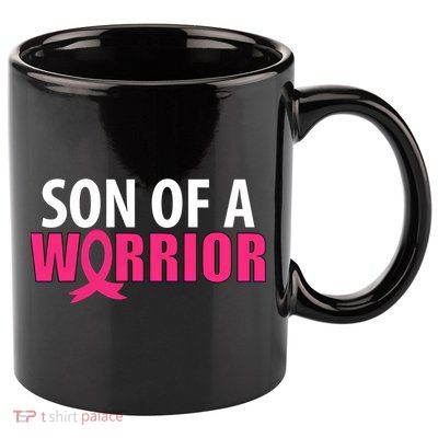 Son Of A Warrior Pink Ribbon Breast Cancer Awareness Gift 11oz C Handle Ceramic Mug