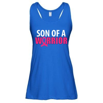 Son Of A Warrior Pink Ribbon Breast Cancer Awareness Gift Ladies Essential Flowy Tank