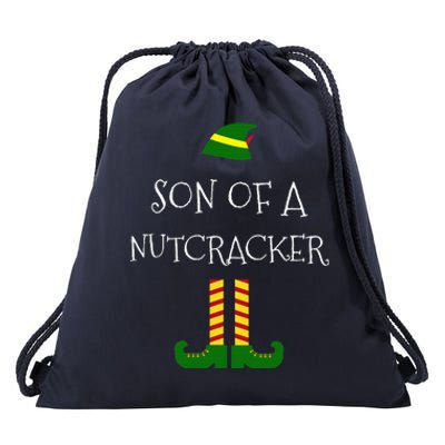 Son Of A Nutcracker Funny Christmas Elf T Drawstring Bag