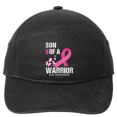 Son Of A Warrior Pink Ribbon Butterfly Breast Cancer Fighter Gift 7-Panel Snapback Hat