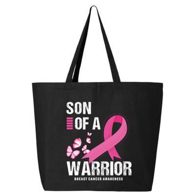 Son Of A Warrior Pink Ribbon Butterfly Breast Cancer Fighter Gift 25L Jumbo Tote