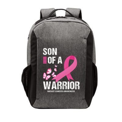Son Of A Warrior Pink Ribbon Butterfly Breast Cancer Fighter Gift Vector Backpack