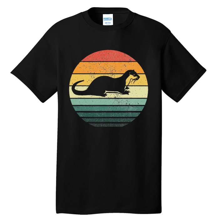 Sea Otter Animal Sunset Retro Vintage 70s Nature Lovers Tall T-Shirt