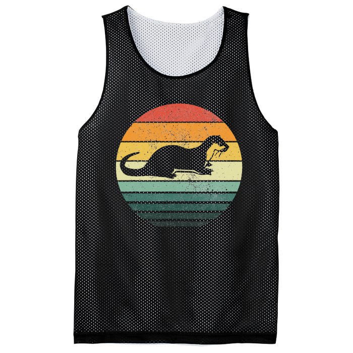 Sea Otter Animal Sunset Retro Vintage 70s Nature Lovers Mesh Reversible Basketball Jersey Tank