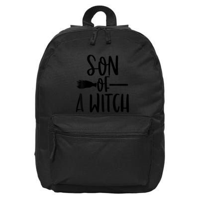 Son Of A Witch Funny Halloween Baby 16 in Basic Backpack