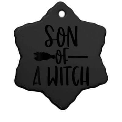 Son Of A Witch Funny Halloween Baby Ceramic Star Ornament