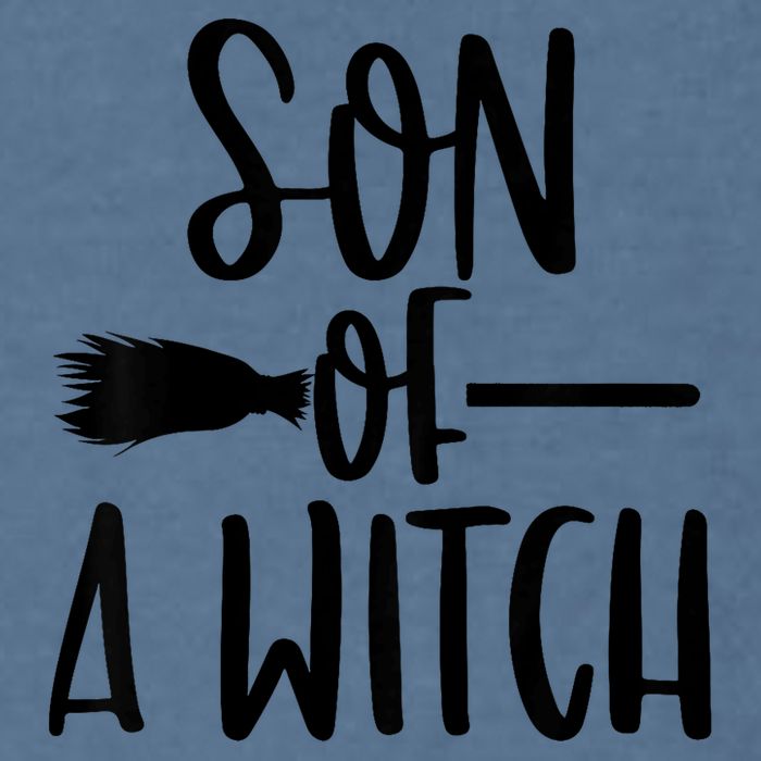 Son Of A Witch Funny Halloween Baby Garment-Dyed Sweatshirt