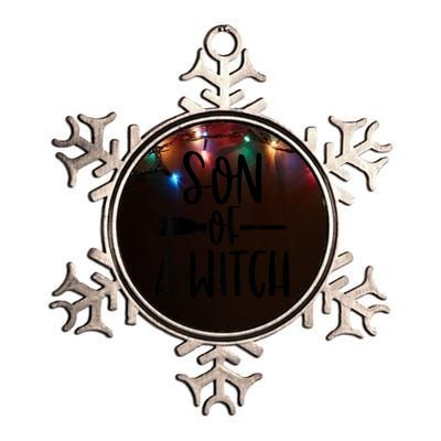 Son Of A Witch Funny Halloween Baby Metallic Star Ornament