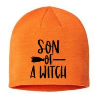 Son Of A Witch Funny Halloween Baby Sustainable Beanie