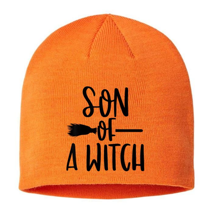 Son Of A Witch Funny Halloween Baby Sustainable Beanie