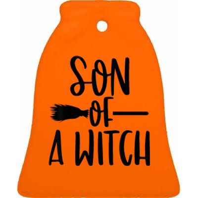 Son Of A Witch Funny Halloween Baby Ceramic Bell Ornament