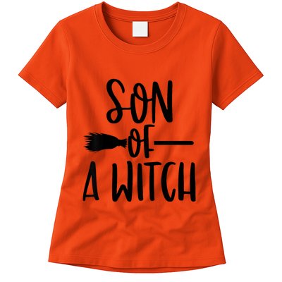 Son Of A Witch Funny Halloween Baby Womens T-Shirt