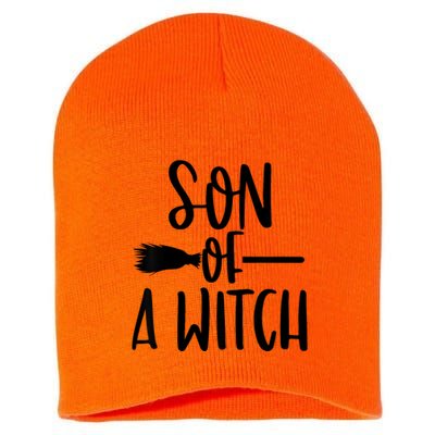 Son Of A Witch Funny Halloween Baby Short Acrylic Beanie
