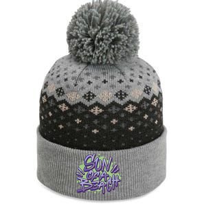 Sun Of A Beach Graffiti Summer The Baniff Cuffed Pom Beanie