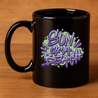 Sun Of A Beach Graffiti Summer 11oz C Handle Ceramic Mug