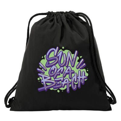 Sun Of A Beach Graffiti Summer Drawstring Bag