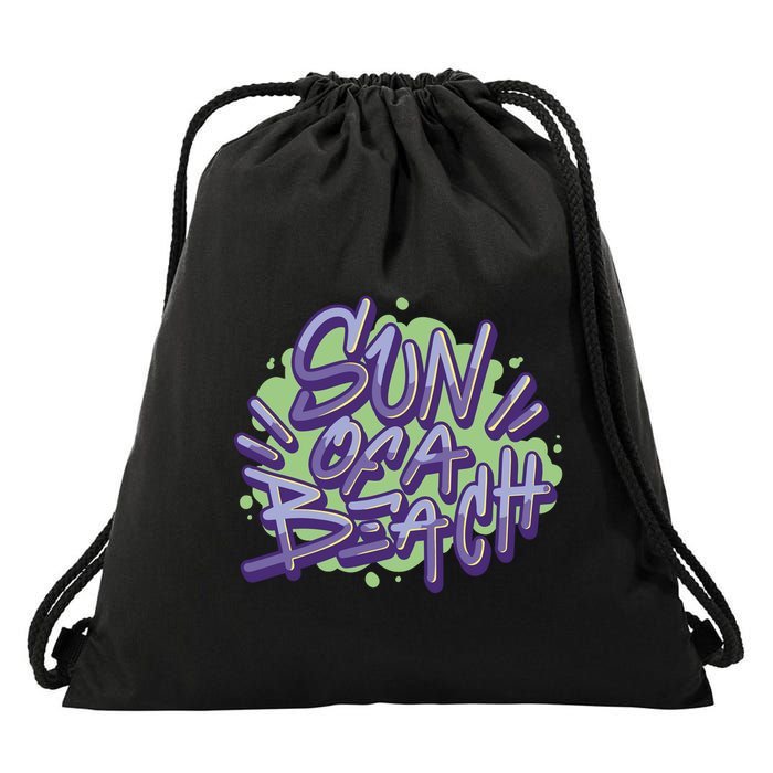 Sun Of A Beach Graffiti Summer Drawstring Bag