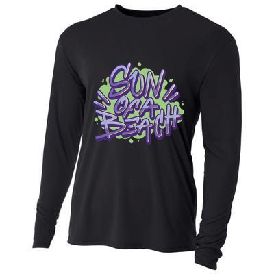 Sun Of A Beach Graffiti Summer Cooling Performance Long Sleeve Crew