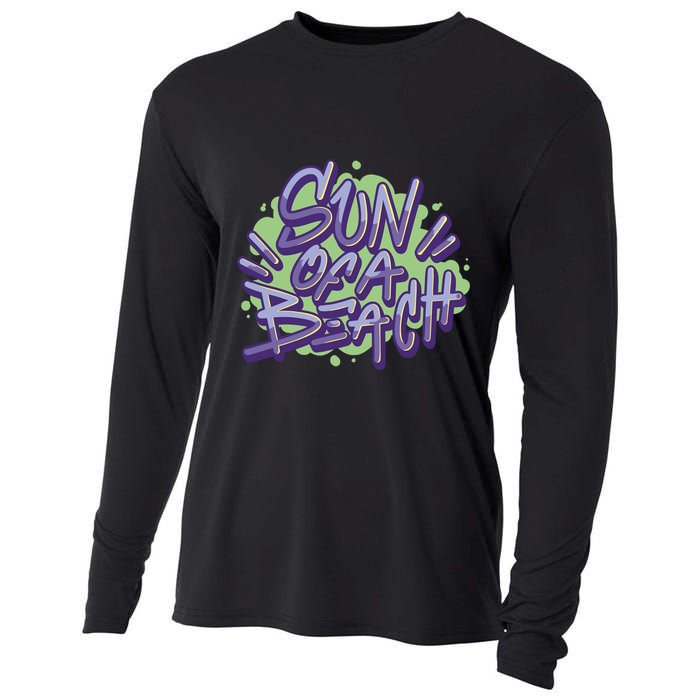 Sun Of A Beach Graffiti Summer Cooling Performance Long Sleeve Crew