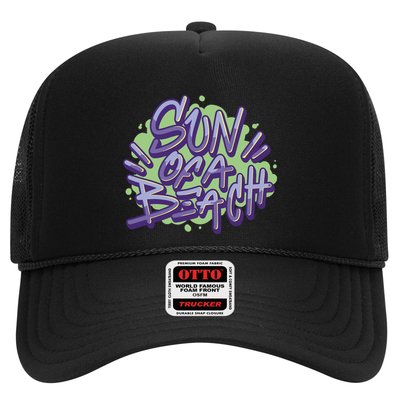 Sun Of A Beach Graffiti Summer Trucker Hat