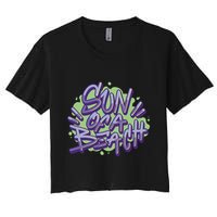 Sun Of A Beach Graffiti Summer Crop Top