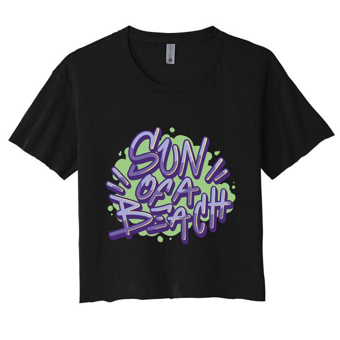 Sun Of A Beach Graffiti Summer Crop Top