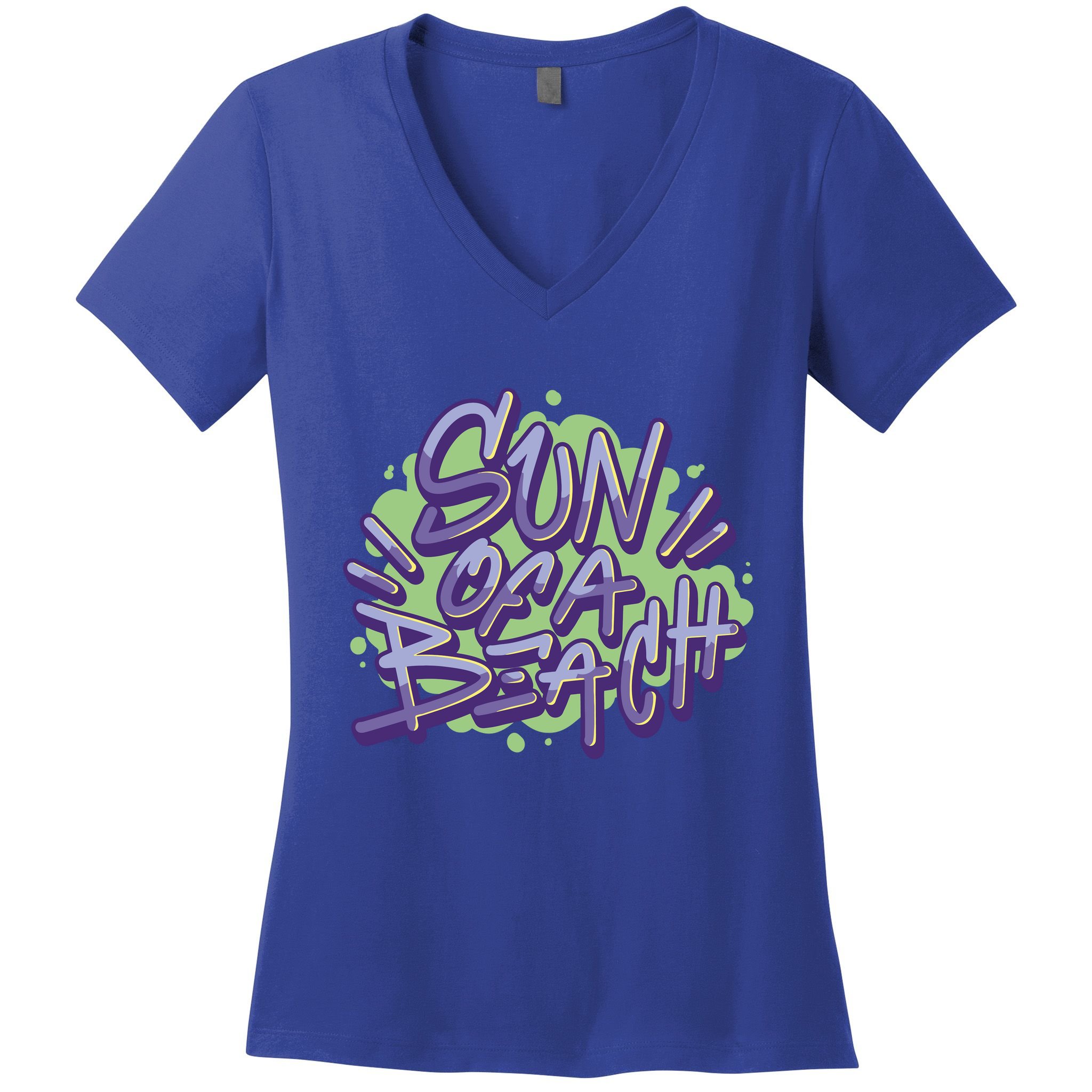 Sun Of A Beach Graffiti Summer Women's V-Neck T-Shirt
