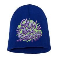 Sun Of A Beach Graffiti Summer Short Acrylic Beanie