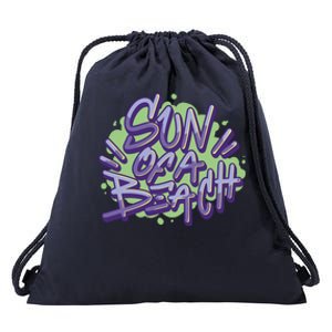 Sun Of A Beach Graffiti Summer Drawstring Bag