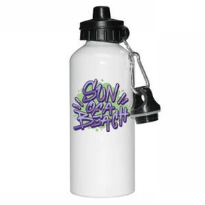 Sun Of A Beach Graffiti Summer Aluminum Water Bottle