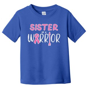 Sister Of A Warrior Pink Breast Cancer Awareness Meaningful Gift Toddler T-Shirt