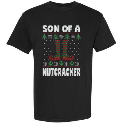 Son Of A Nutcracker Jumper Ugly Christmas Sweater Garment-Dyed Heavyweight T-Shirt