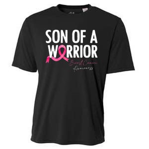 Son Of A Warrior Pink Ribbon Breast Cancer Awareness Cooling Performance Crew T-Shirt