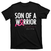 Son Of A Warrior Pink Ribbon Breast Cancer Awareness T-Shirt