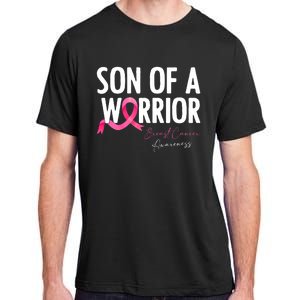 Son Of A Warrior Pink Ribbon Breast Cancer Awareness Adult ChromaSoft Performance T-Shirt