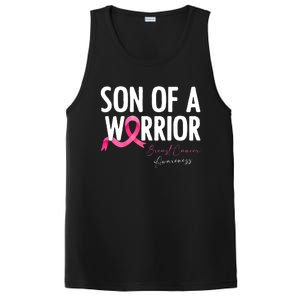 Son Of A Warrior Pink Ribbon Breast Cancer Awareness PosiCharge Competitor Tank