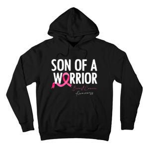 Son Of A Warrior Pink Ribbon Breast Cancer Awareness Tall Hoodie