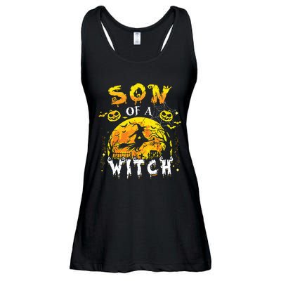 Son Of A Witch Funny Family Matching Halloween Pumpkin Ladies Essential Flowy Tank