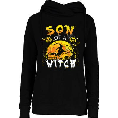 Son Of A Witch Funny Family Matching Halloween Pumpkin Womens Funnel Neck Pullover Hood