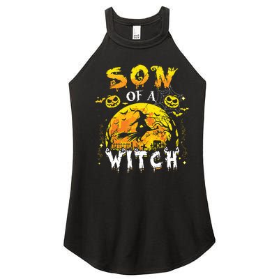 Son Of A Witch Funny Family Matching Halloween Pumpkin Women’s Perfect Tri Rocker Tank