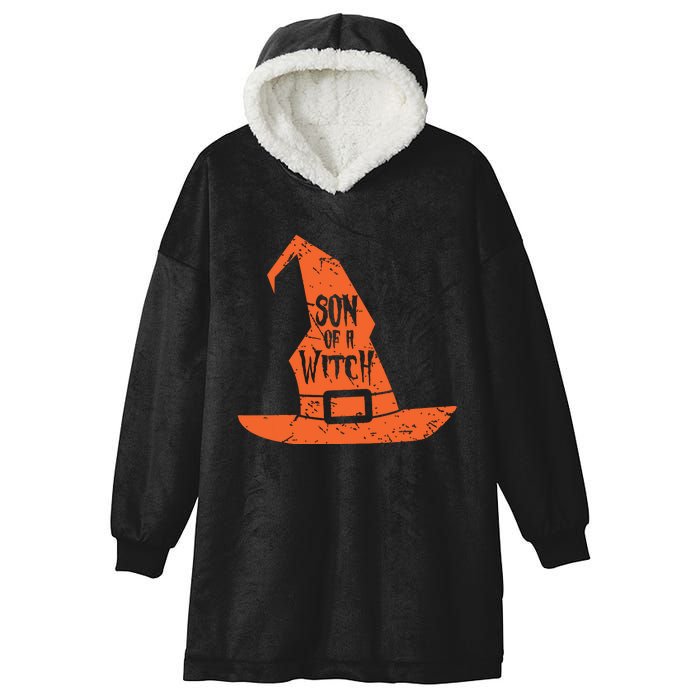 Son Of A Witch Hat Pun Quote Costume Easy Halloween Gifts Hooded Wearable Blanket