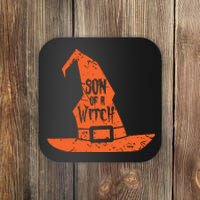 Son Of A Witch Hat Pun Quote Costume Easy Halloween Gifts Coaster