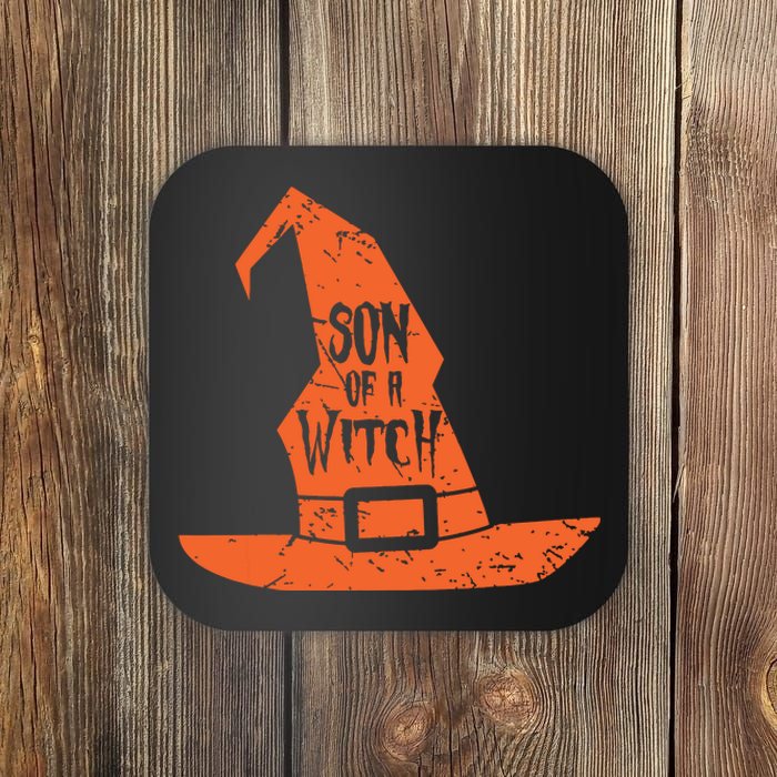 Son Of A Witch Hat Pun Quote Costume Easy Halloween Gifts Coaster