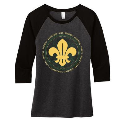 Scout Oath And Law Scout Member And Women's Tri-Blend 3/4-Sleeve Raglan Shirt