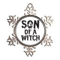 Son Of A Witch Mom Halloween Trick Or Treat Spooky Kids Boy Metallic Star Ornament