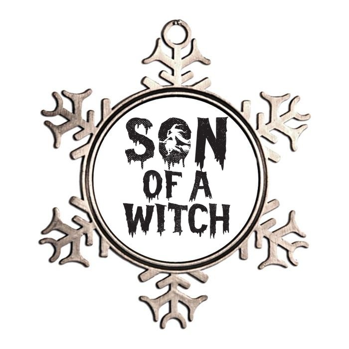 Son Of A Witch Mom Halloween Trick Or Treat Spooky Kids Boy Metallic Star Ornament