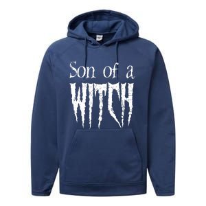 Son Of A Witch Spooky Halloween Wiccan Performance Fleece Hoodie